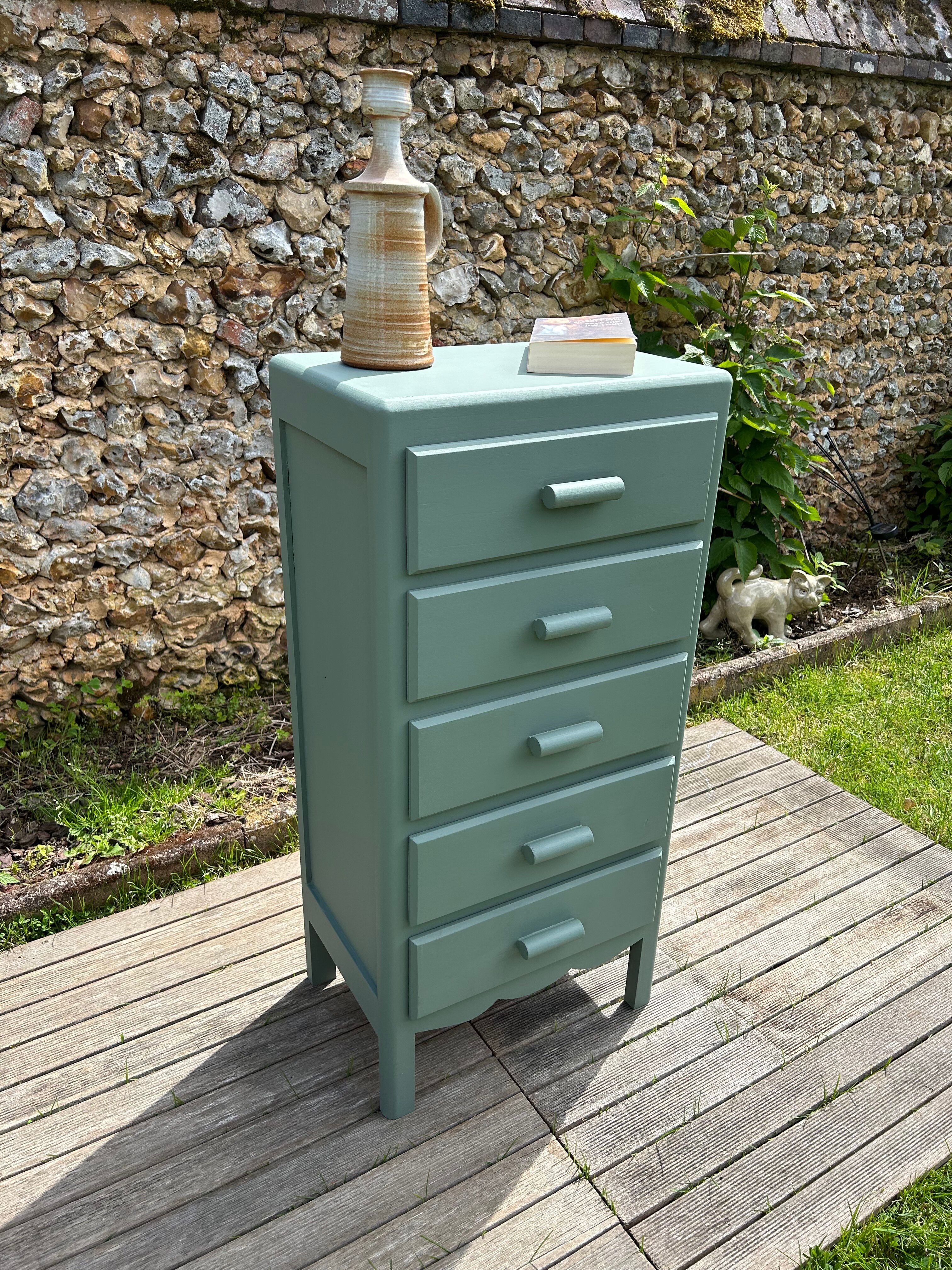 Chiffonier vintage 1950 couleur vert cèdre