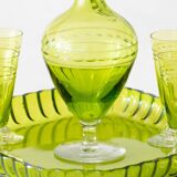 Chartreuse Green Baccarat Crystal Liquor Service 1900