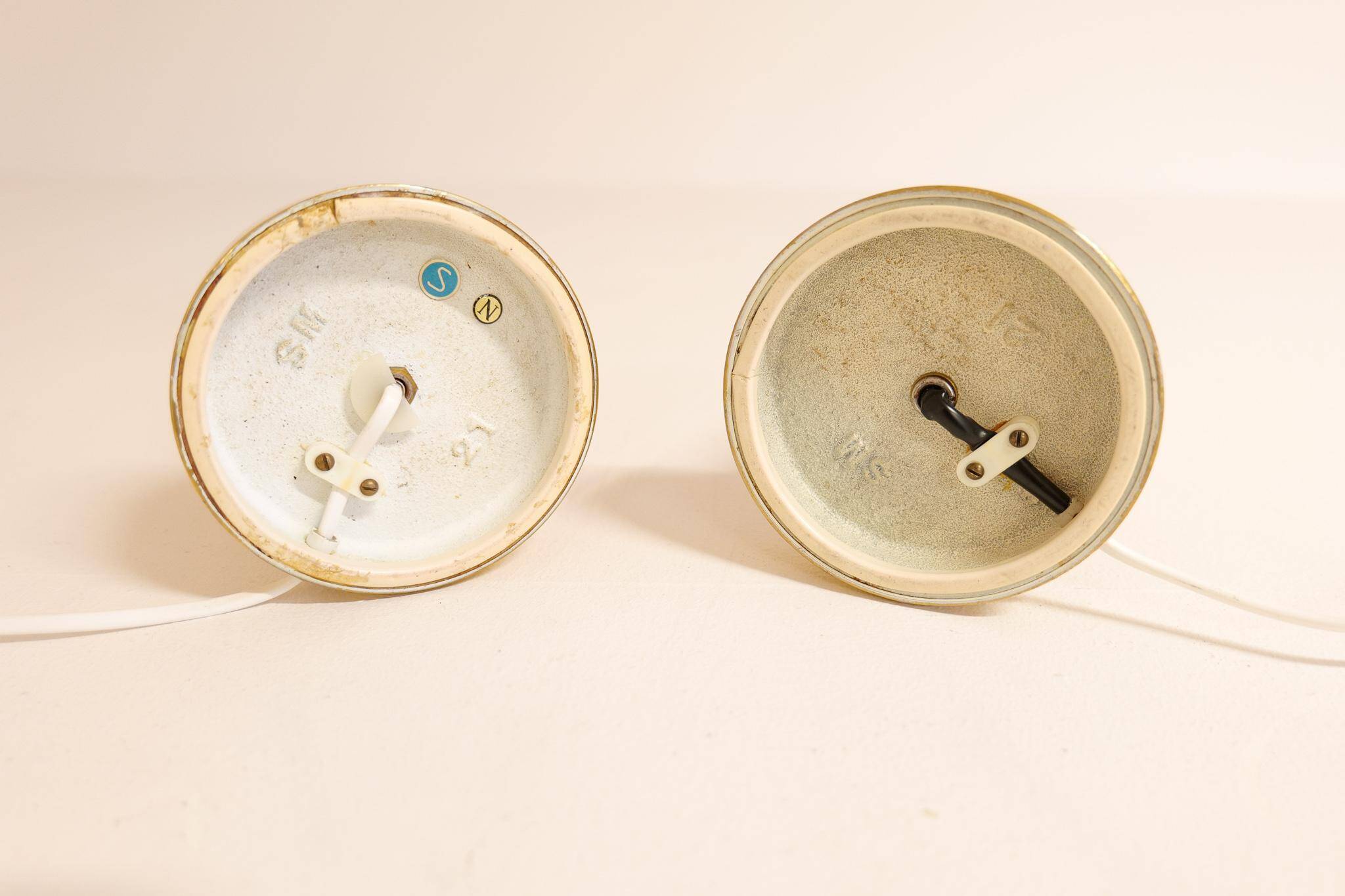 Pair of mid-century brass table lamps by Kosta Elarmatur, Sweden, 1960s.