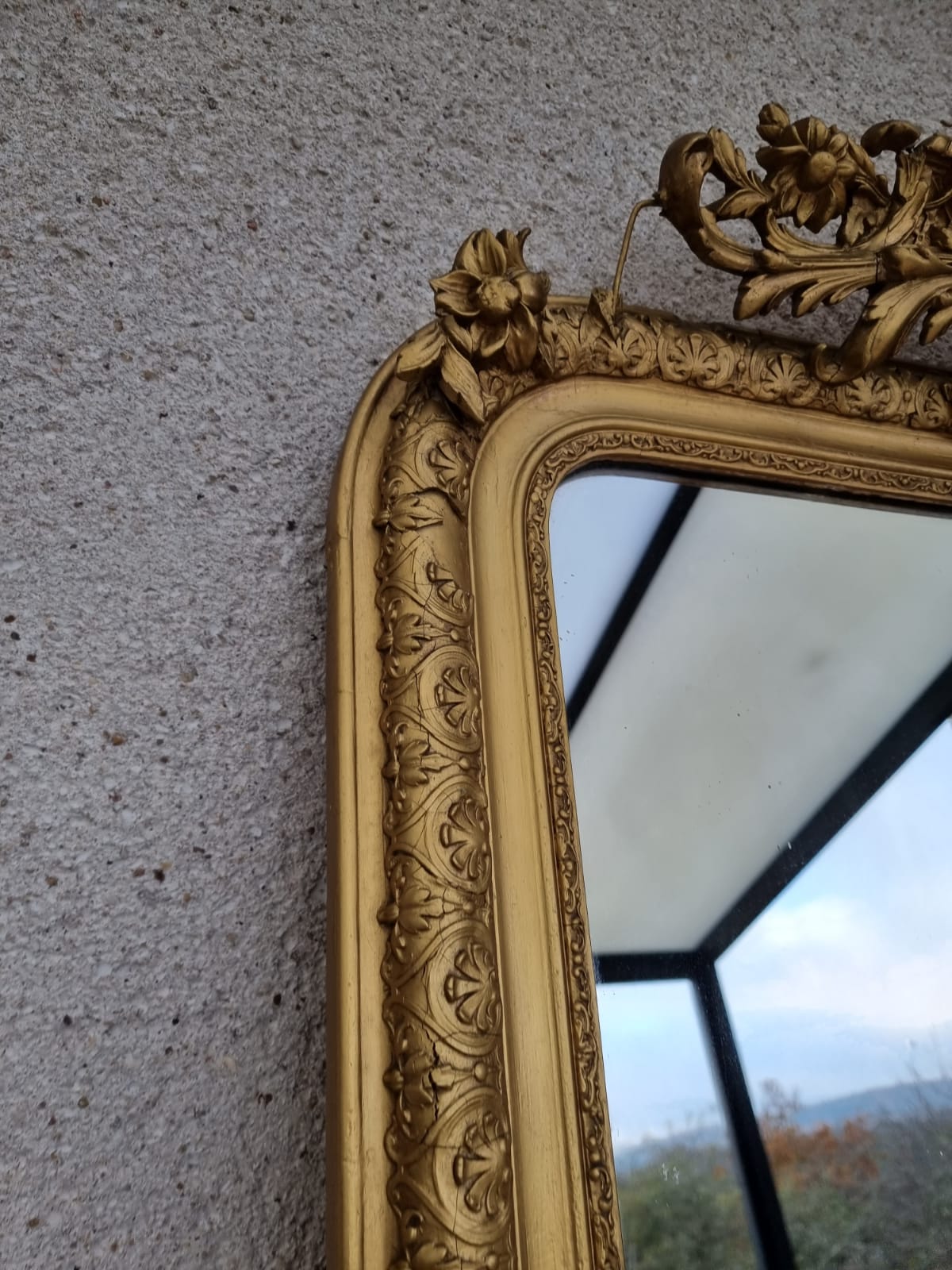 Louis Philippe mirror with pediment