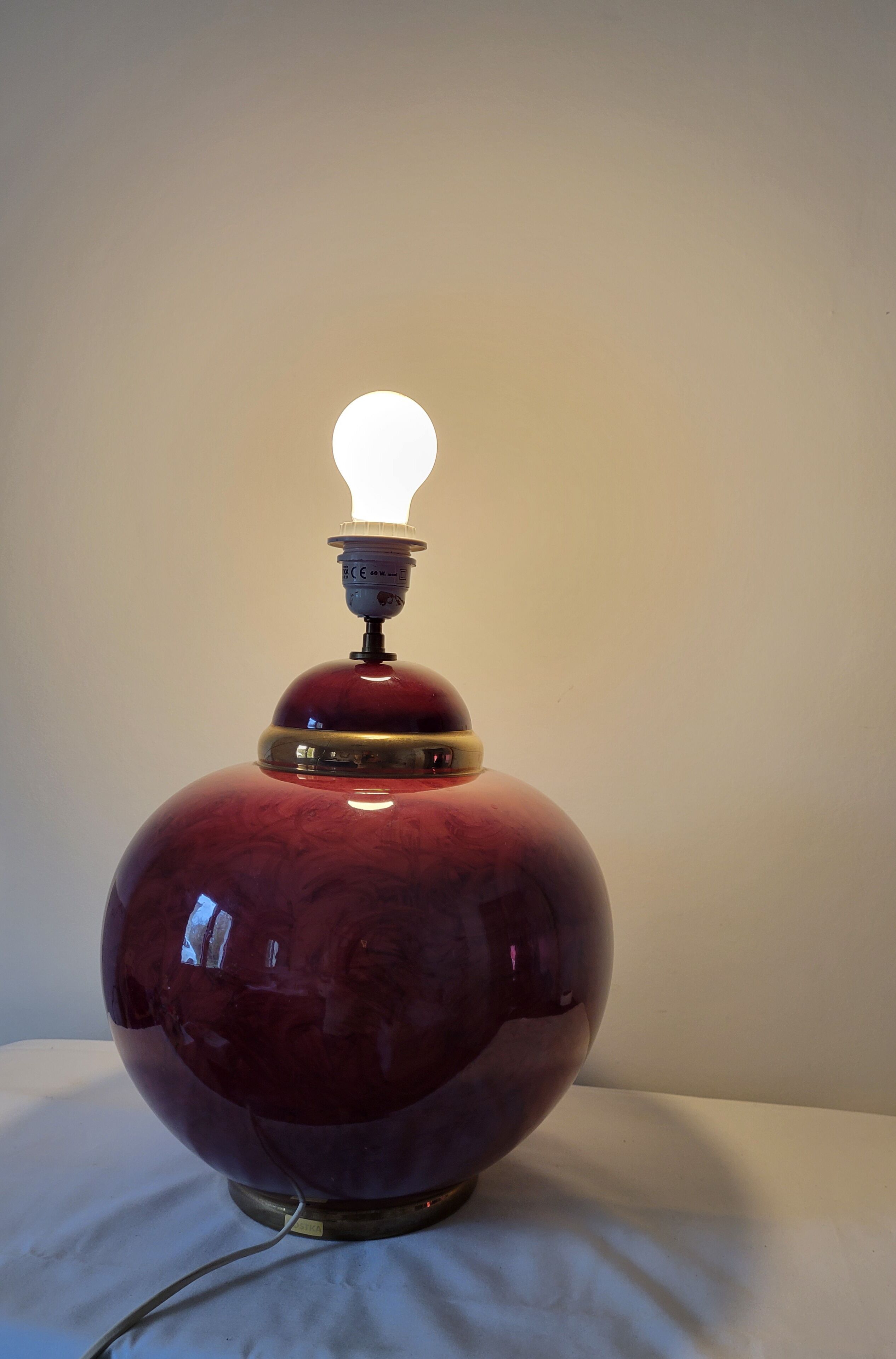 Rondo lamp by Kostka in cracked ceramic