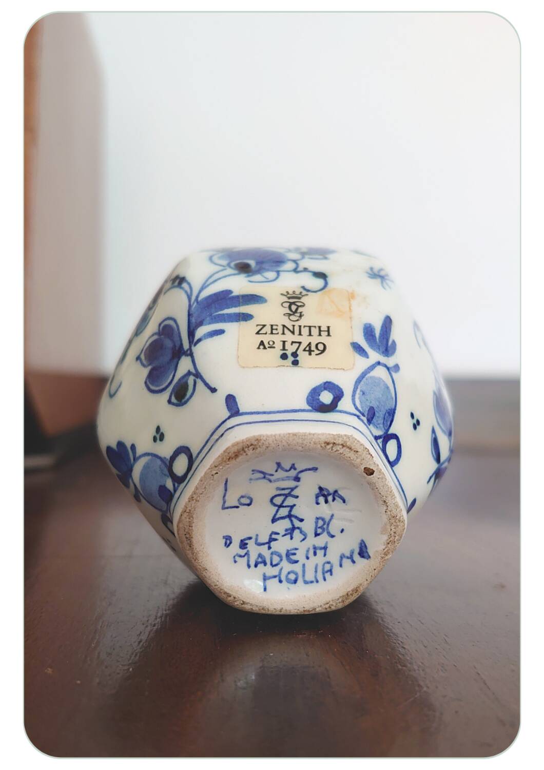 Vase Zénith bleu de Delft