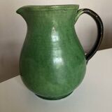 Vase pichet Etienne Noël à Dieulefit terre vernissée verte 1940