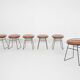 Cees Braakman for Pastoe KM05 metal wire stools, The Netherlands 1958