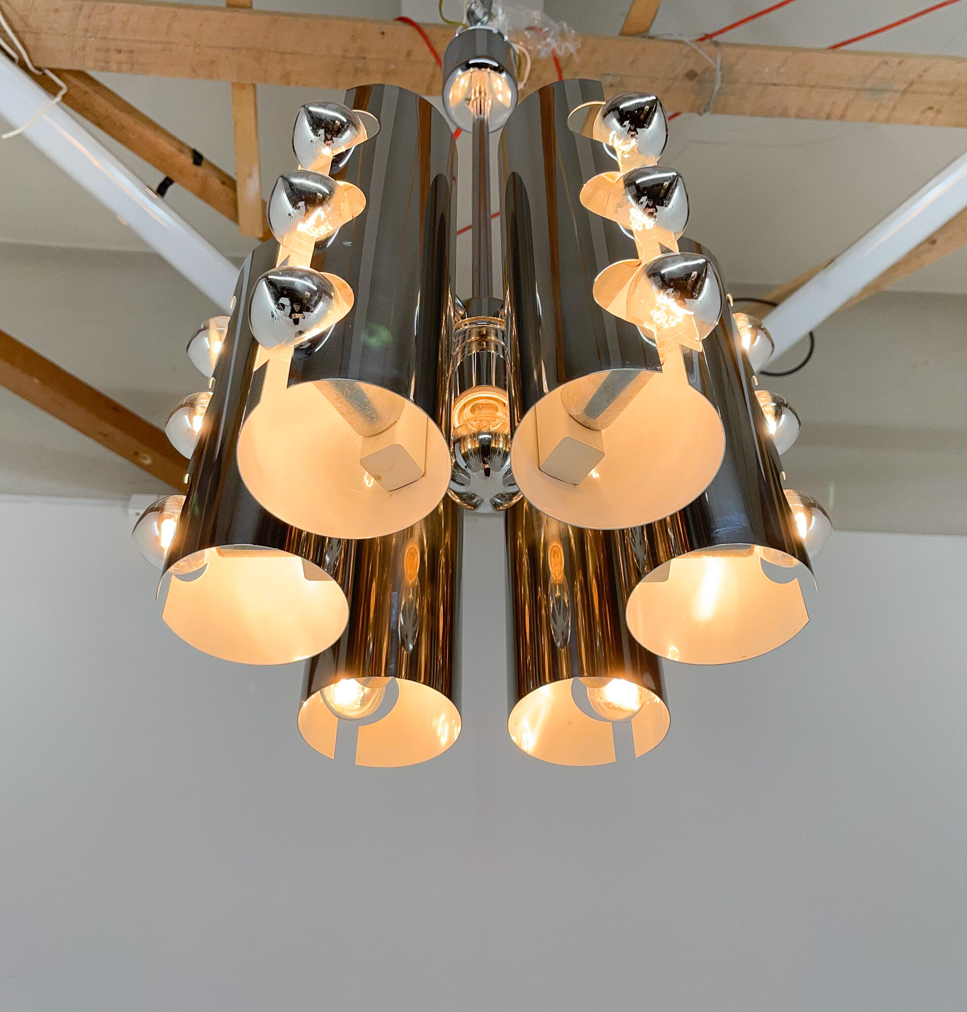 1960's italian chrom chandelier