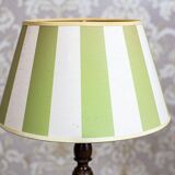 Electric Table Lamp with Green-White Shade, 1950s