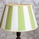Lampe de table électrique avec abat-jour vert et blanc, années 1950