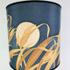 "Fig" lamp, black ceramic and silk shade, 1960s.