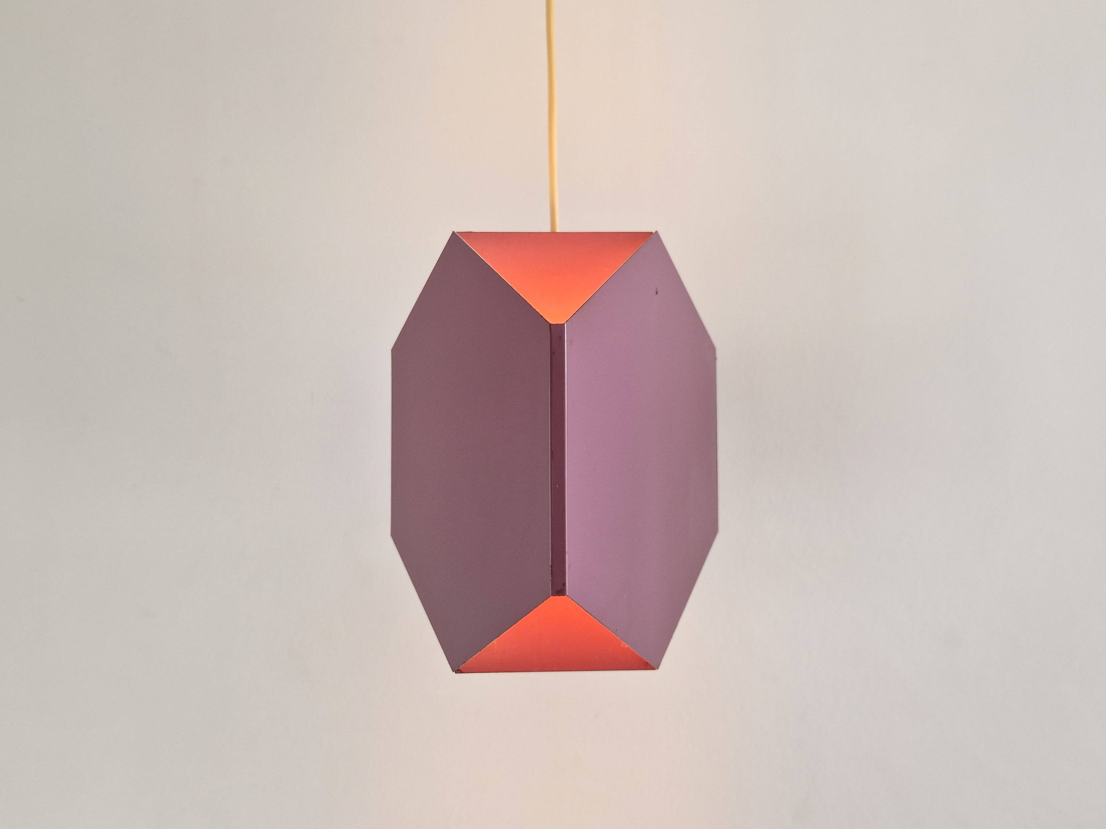 Set of 2 purple Seks-Tre pendant lamps by Ole Panton for Lyfa, Denmark 1960's