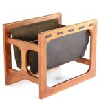 Salin mobler magazine rack - danish design leather + teak