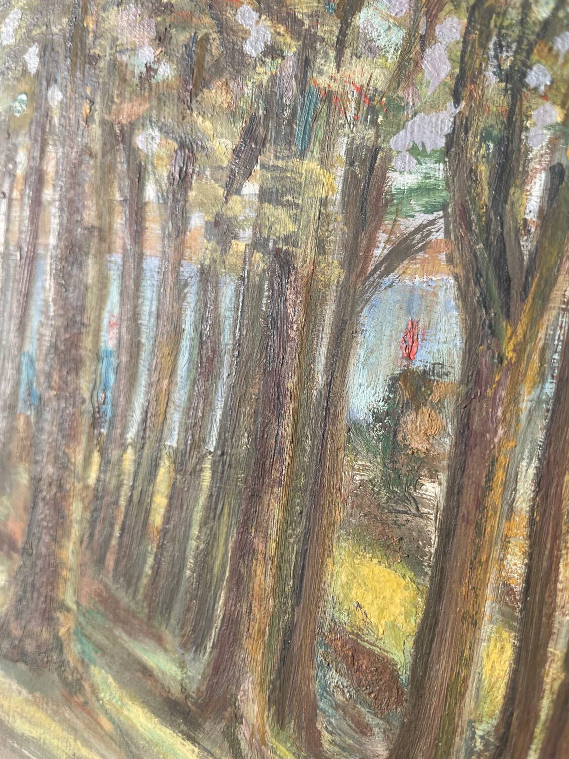 Peinture ancienne paysage breton cadre bois