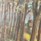 Peinture ancienne paysage breton cadre bois