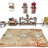 Red & Cream Turkish Kilim Rug 148x223Cm SK 35162