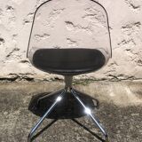 Pair of plexiglass chairs and 4 chrome legs
