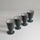 Set von 4 holländischen Mid Century Studio Pottery Bechern