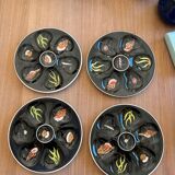 4 Henriot oyster plates