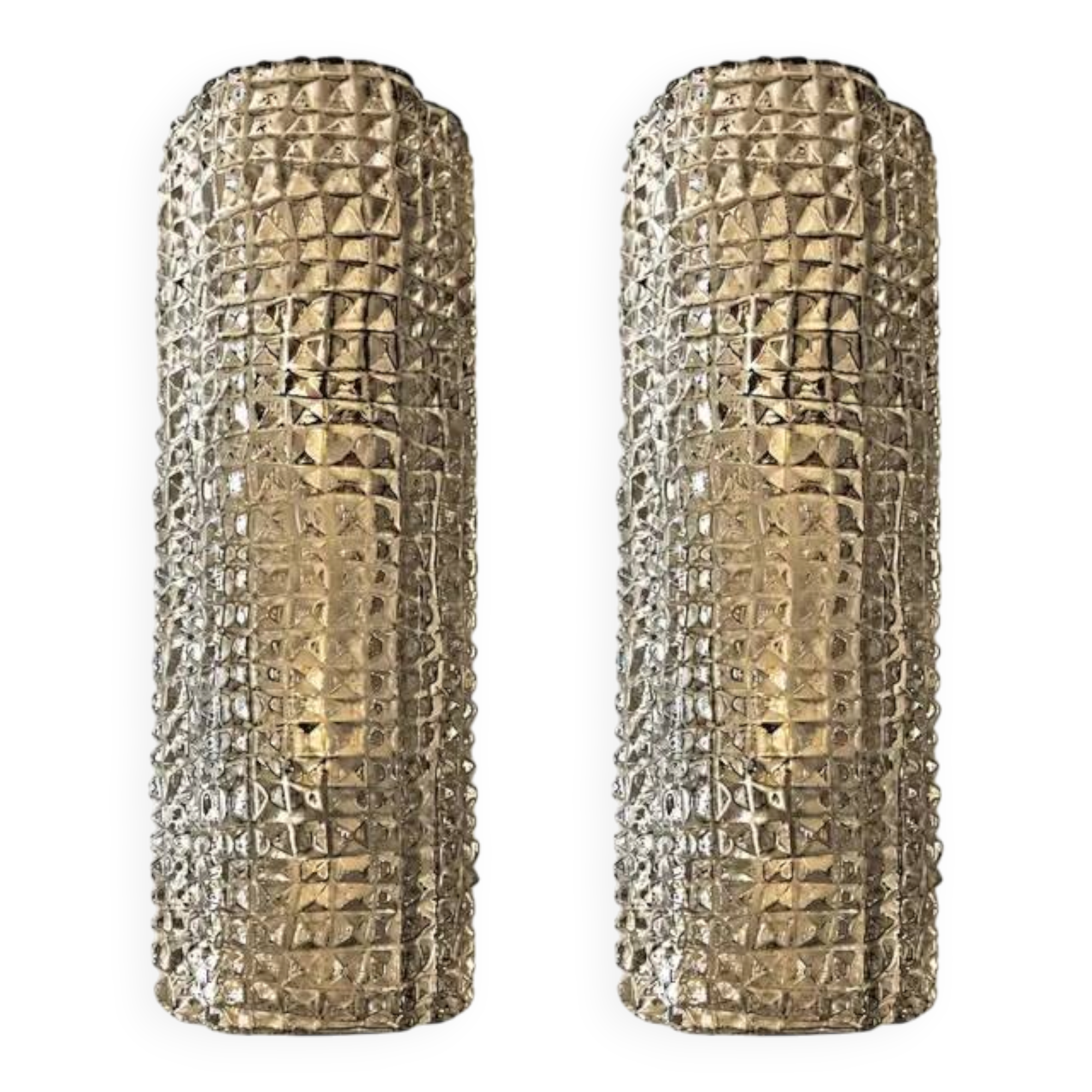 Appliques murales en verre de Murano "Crocodile" fumé moderne - Ensemble de deux
