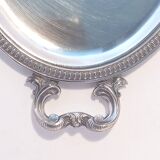 Silver Metal Liquor Set Consisting Of Six Stemmed Glasses On Their Tray