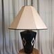 Vintage table lamp in black marble and mother-of-pearl - 70s/80s - Hollywood