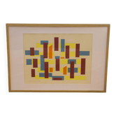 Painting on paper signed Jean Legros 1957