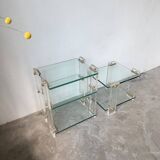 Glass and Plexiglas consoles from the 80s