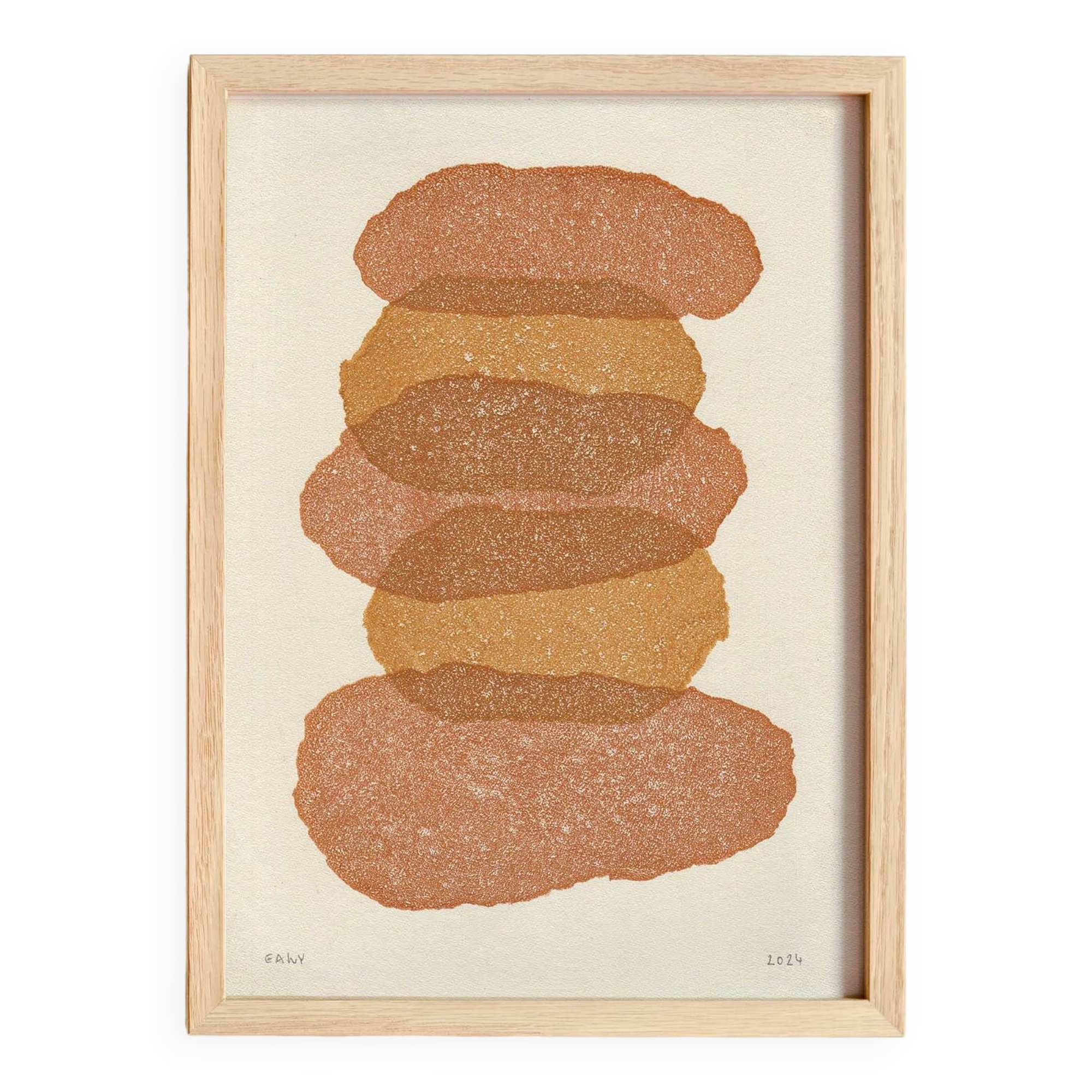 Painting on paper - rock - signed eawy