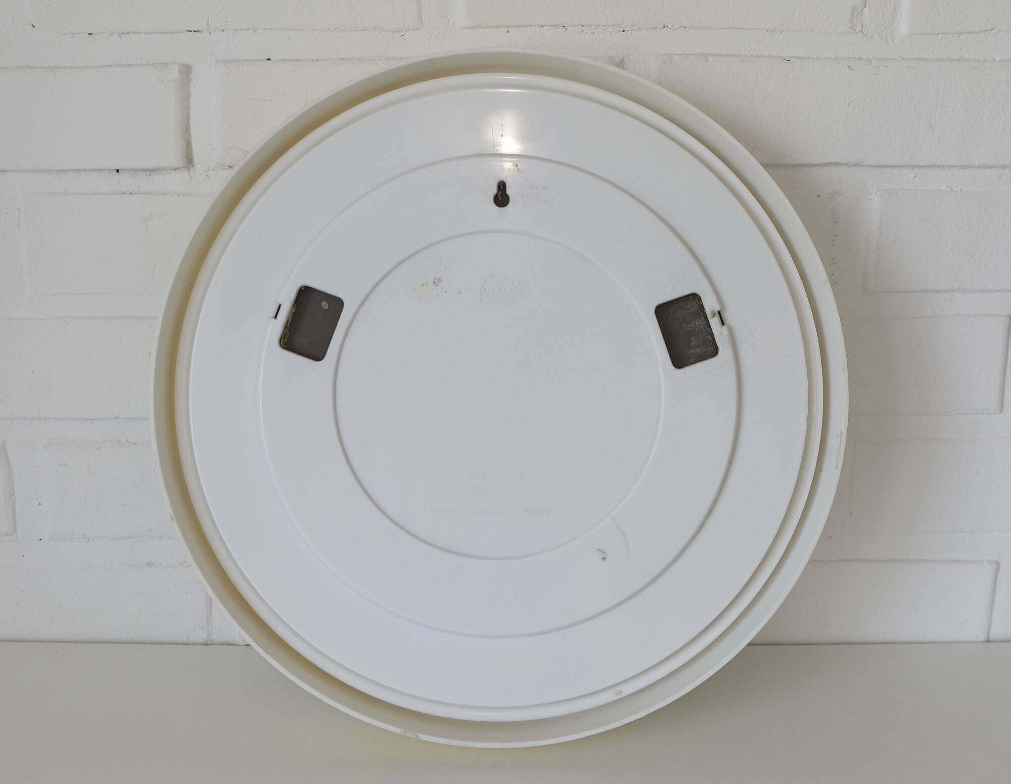 Miroir vintage : plastique blanc, Gilac France, années 1970