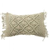 Braided cream macramé cushion 40x60 cm