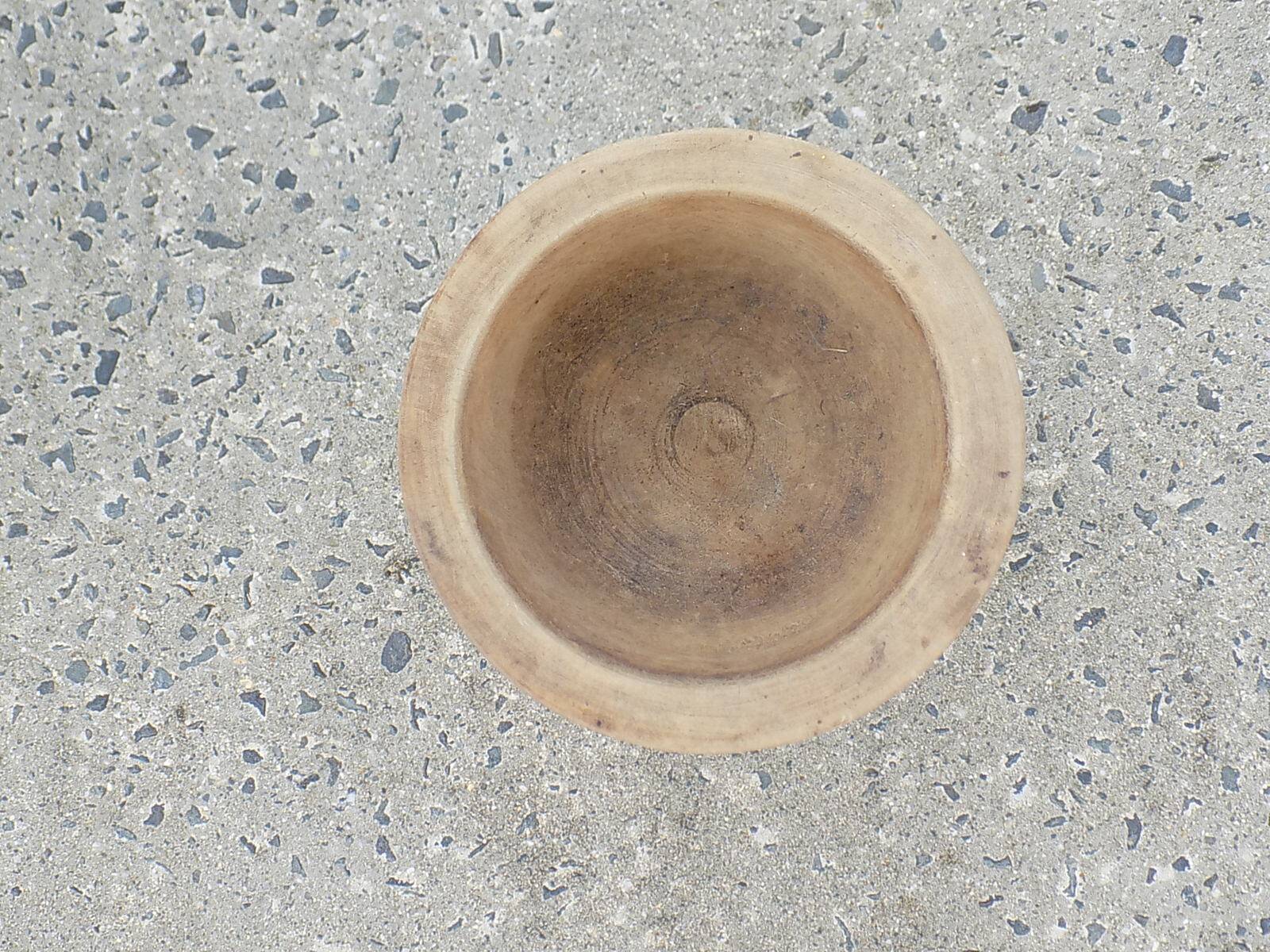 Turned solid wood flowerpot