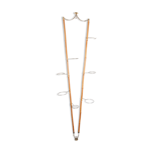 Porte plante intérieur tournant 1960 bambou et laiton