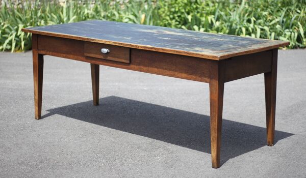 Table de ferme et ses 2 bancs, table de salon, table bois avec paire de bancs bois