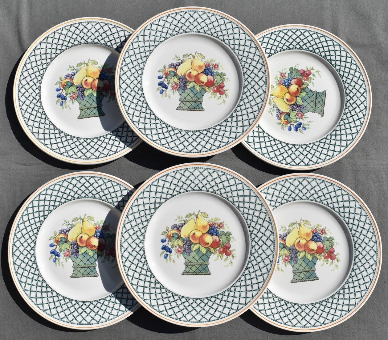 6 flat plates Villeroy & Boch basket model
