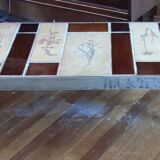 Coffee table herbarium décor Roger Capron Vallauris