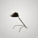 Serge Mouille tripod desk lamp, metallic finish table lamp.