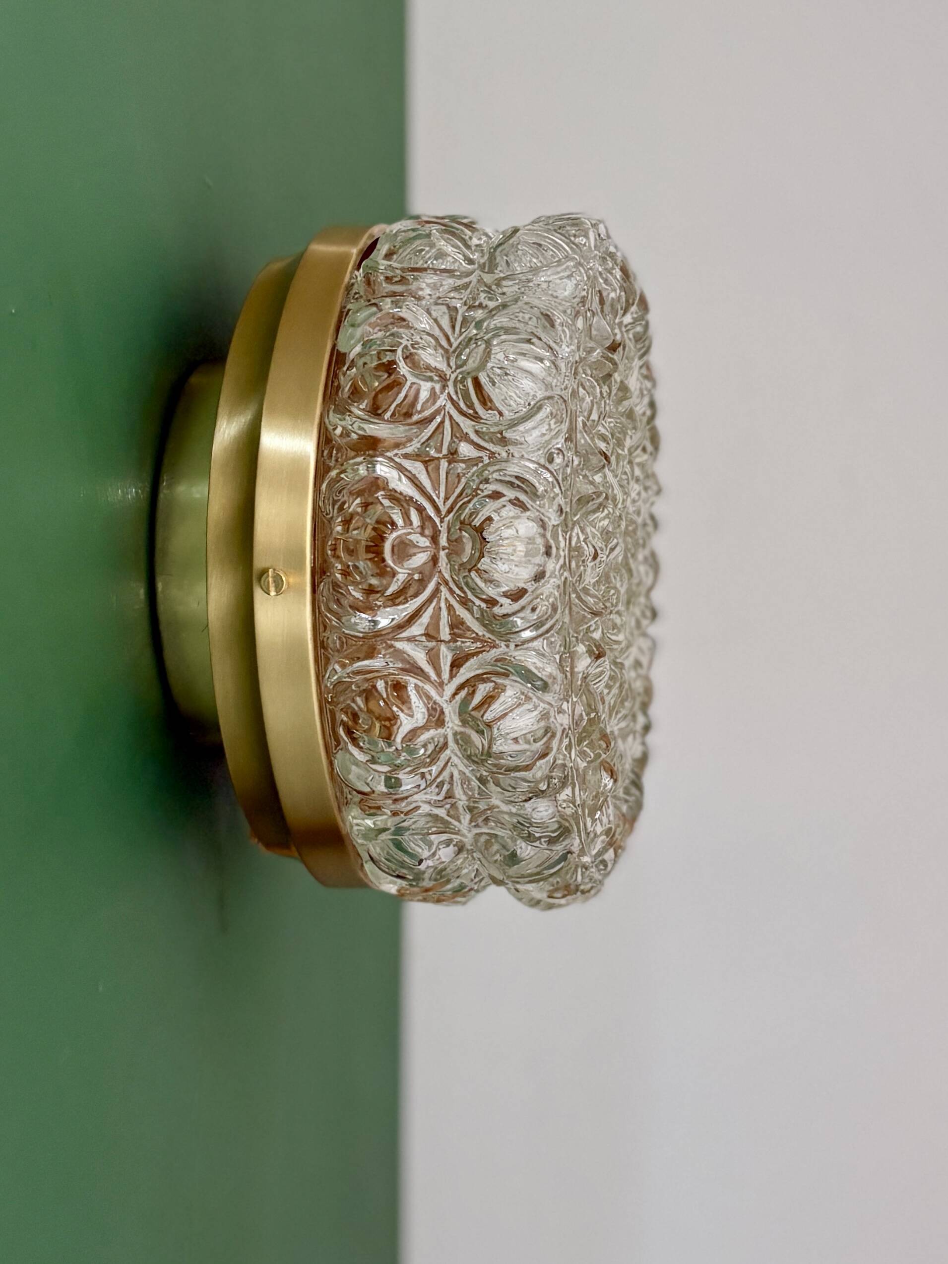 Vintage moulded glass wall or ceiling light globe