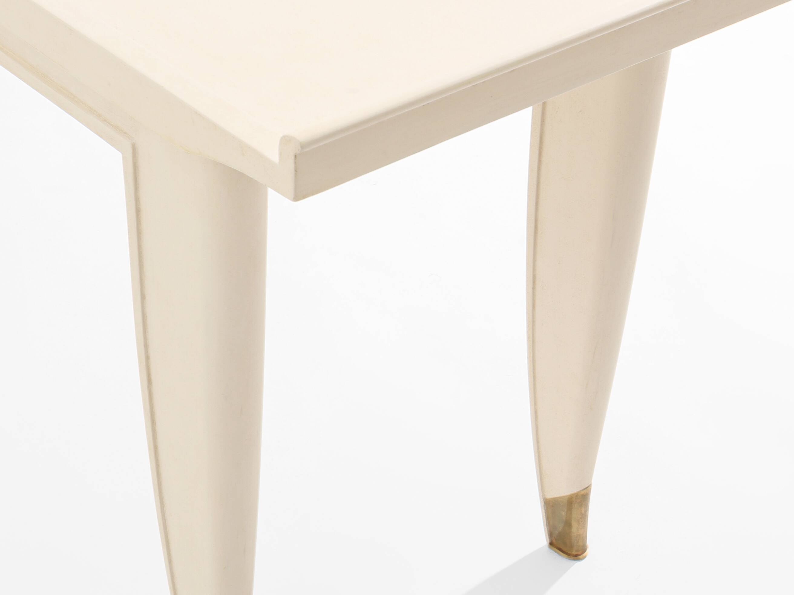 Maurice Jallot coffee table, painted oak with bird decorations, 1930.