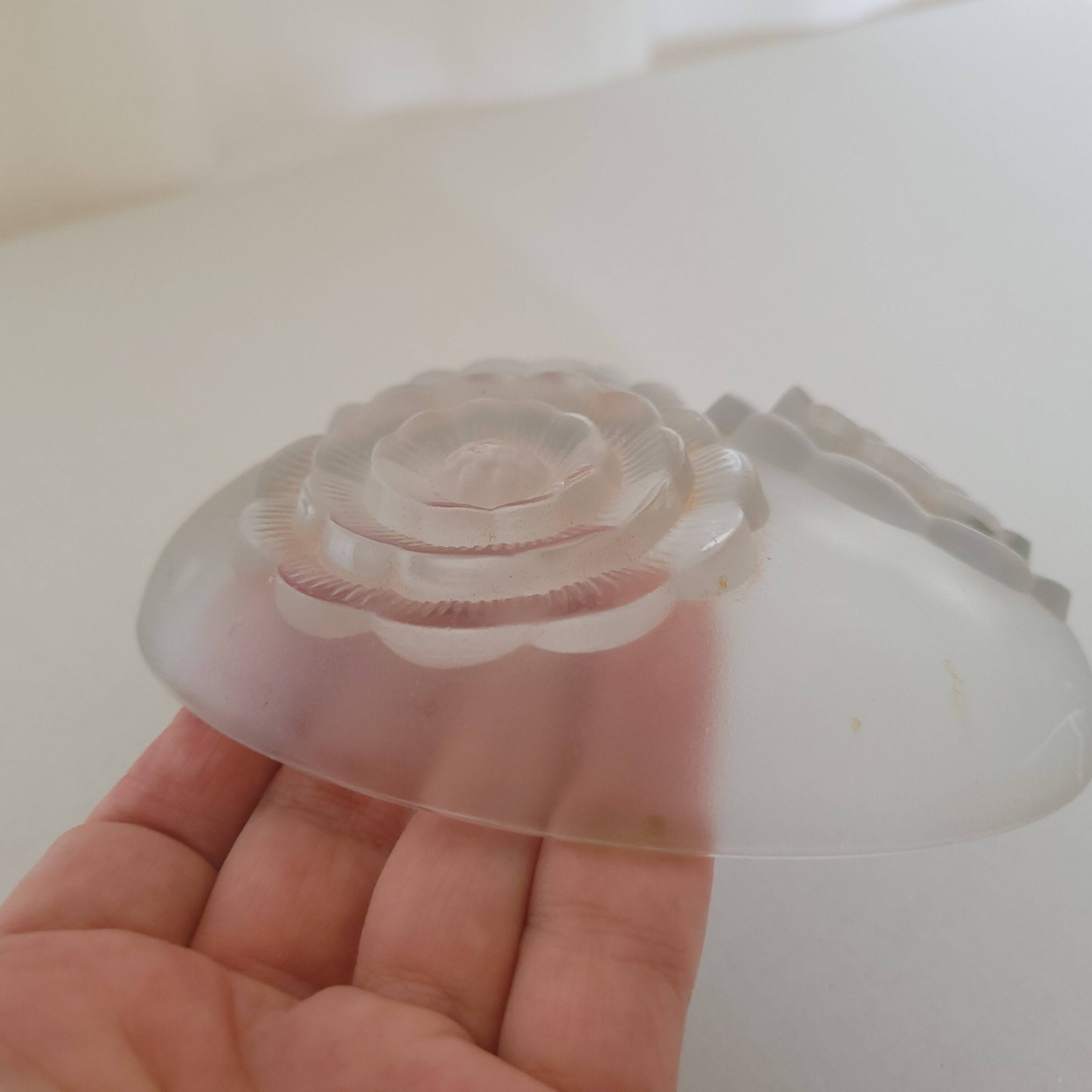 Small polished glass bowl, Art Nouveau period.