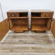 Art Decò bedside tables in walnut and brass, 1940