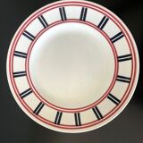 Compotier Basque porcelain red and blue