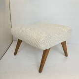 Vintage pouf white bouclette