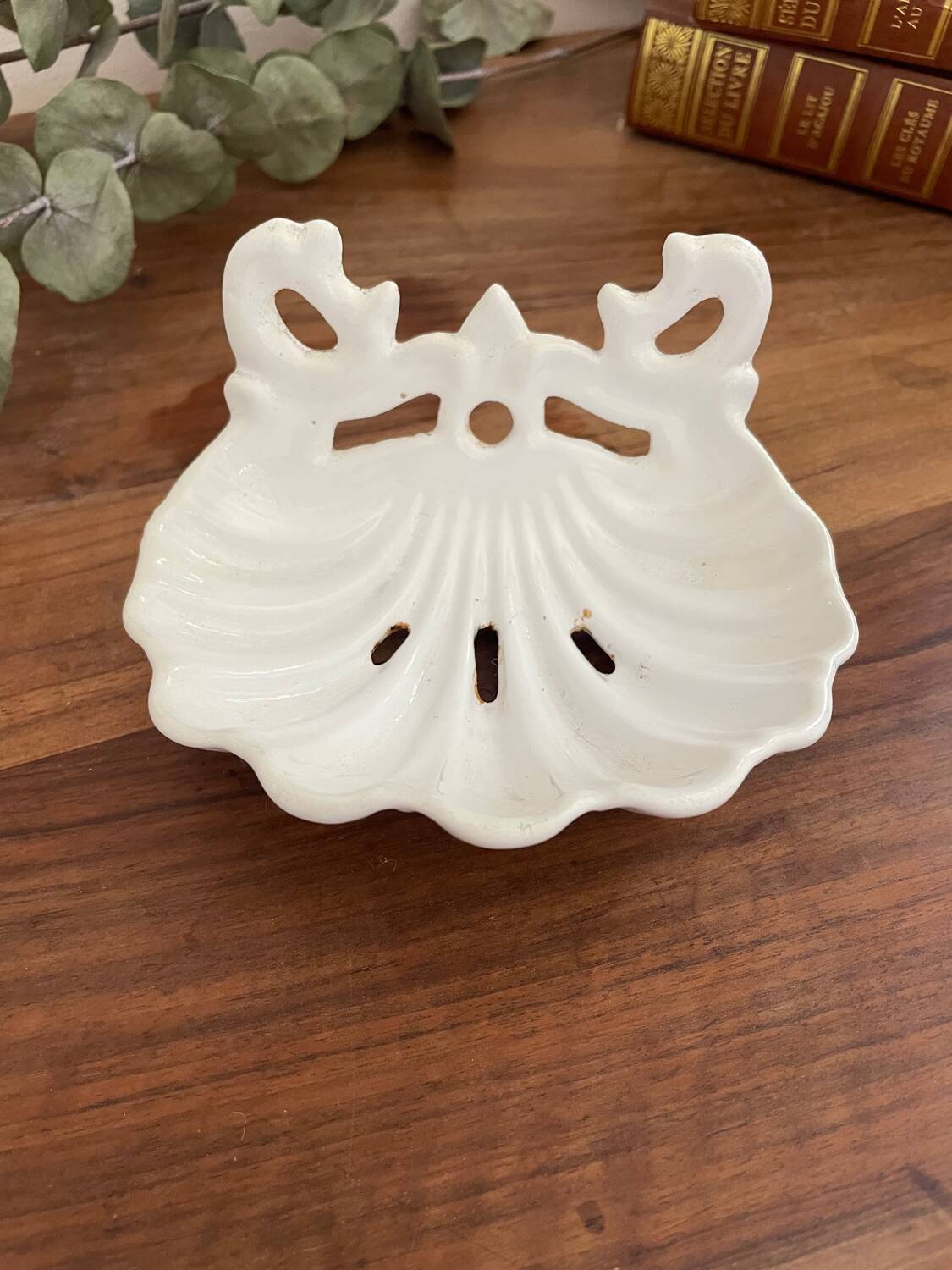 Enamelled cast iron soap dish