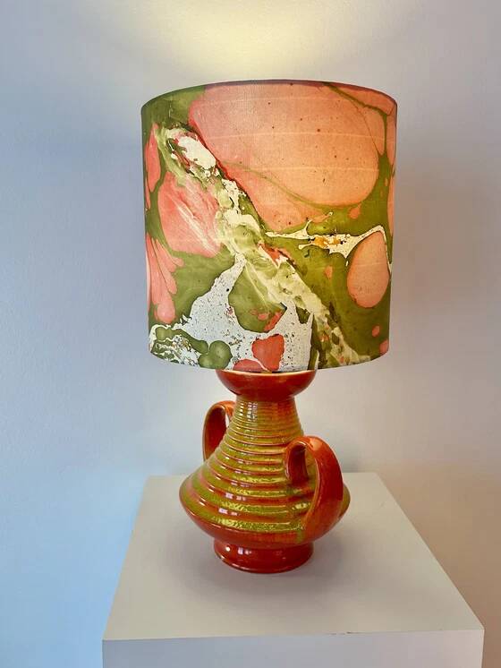1970s sculptural vase lamp - exceptional studio ceramics