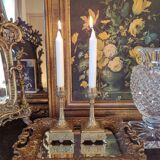 Pair of bronze candlesticks