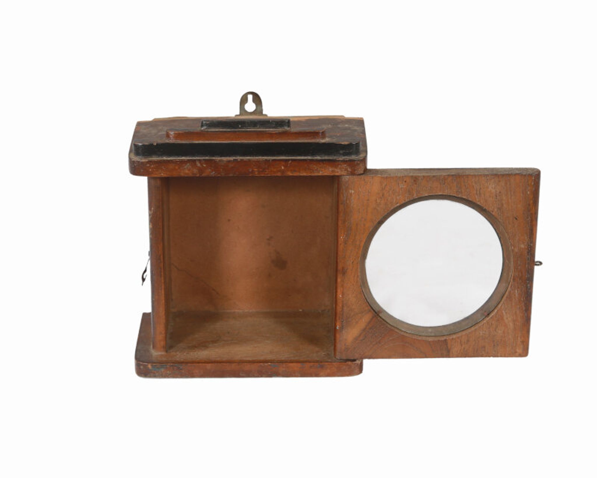 Vitrine murale petite ancienne boite a horloge patine d'origine inde