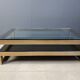 Vintage two-tier coffee table by Belgochrom in 23 carat, 1970s.