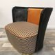 Fauteuil en bois cannage et velours