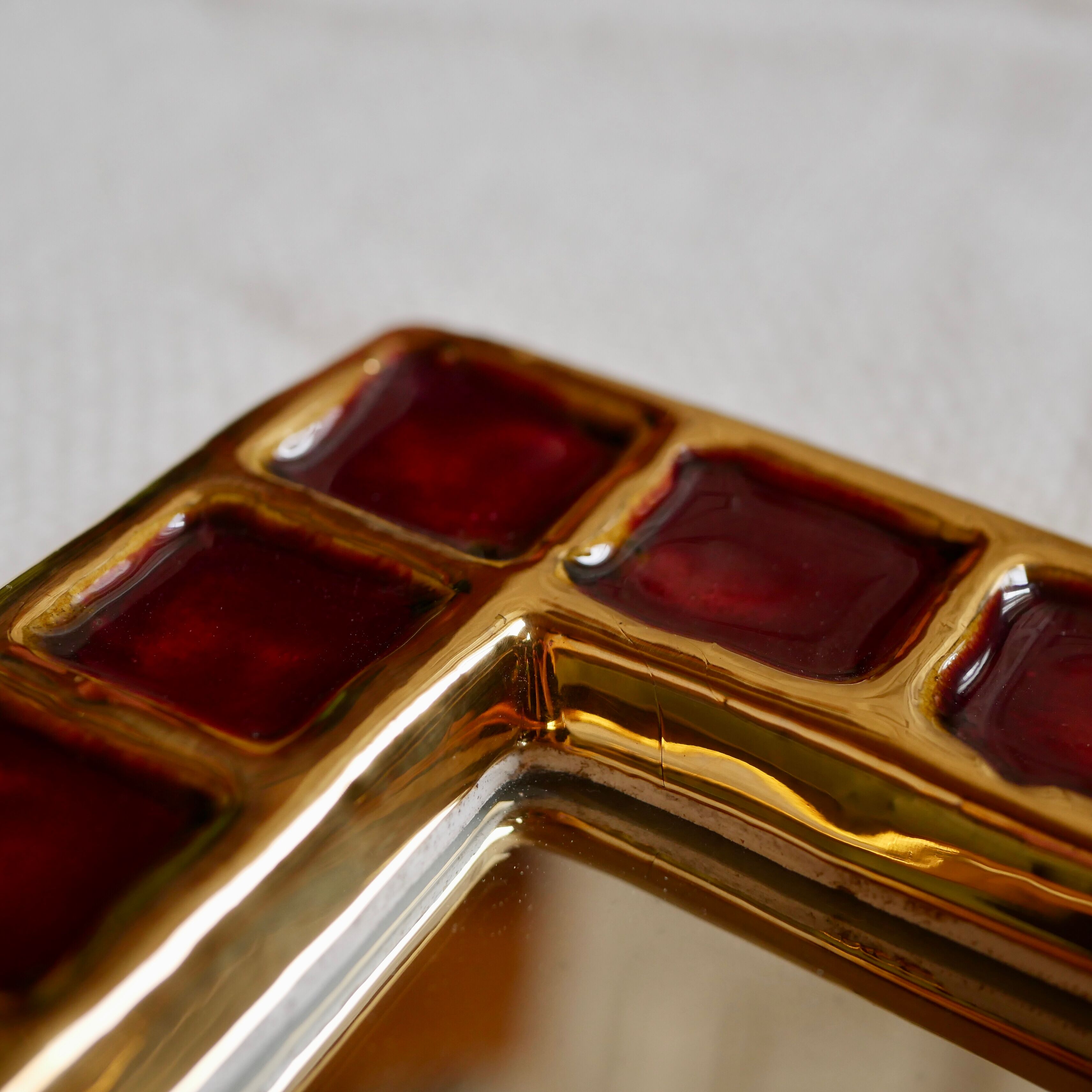 Vallauris ceramic mirror by François Lembo 60s