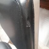 pair of vintage design chair 1960 aluminium skai black