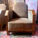 Pair of Art Deco club armchairs, renovated