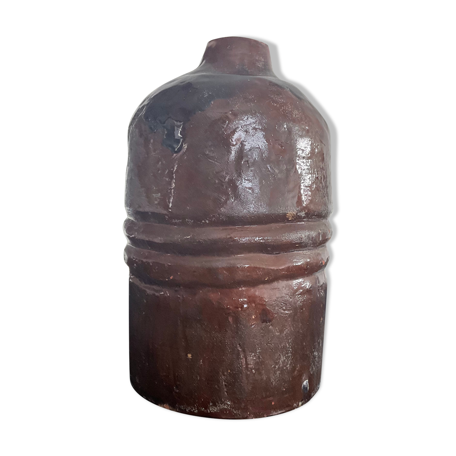 Vintage glazed terracotta vase